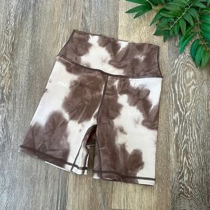 STAX. Tie-Dye Bike Shorts in Brown